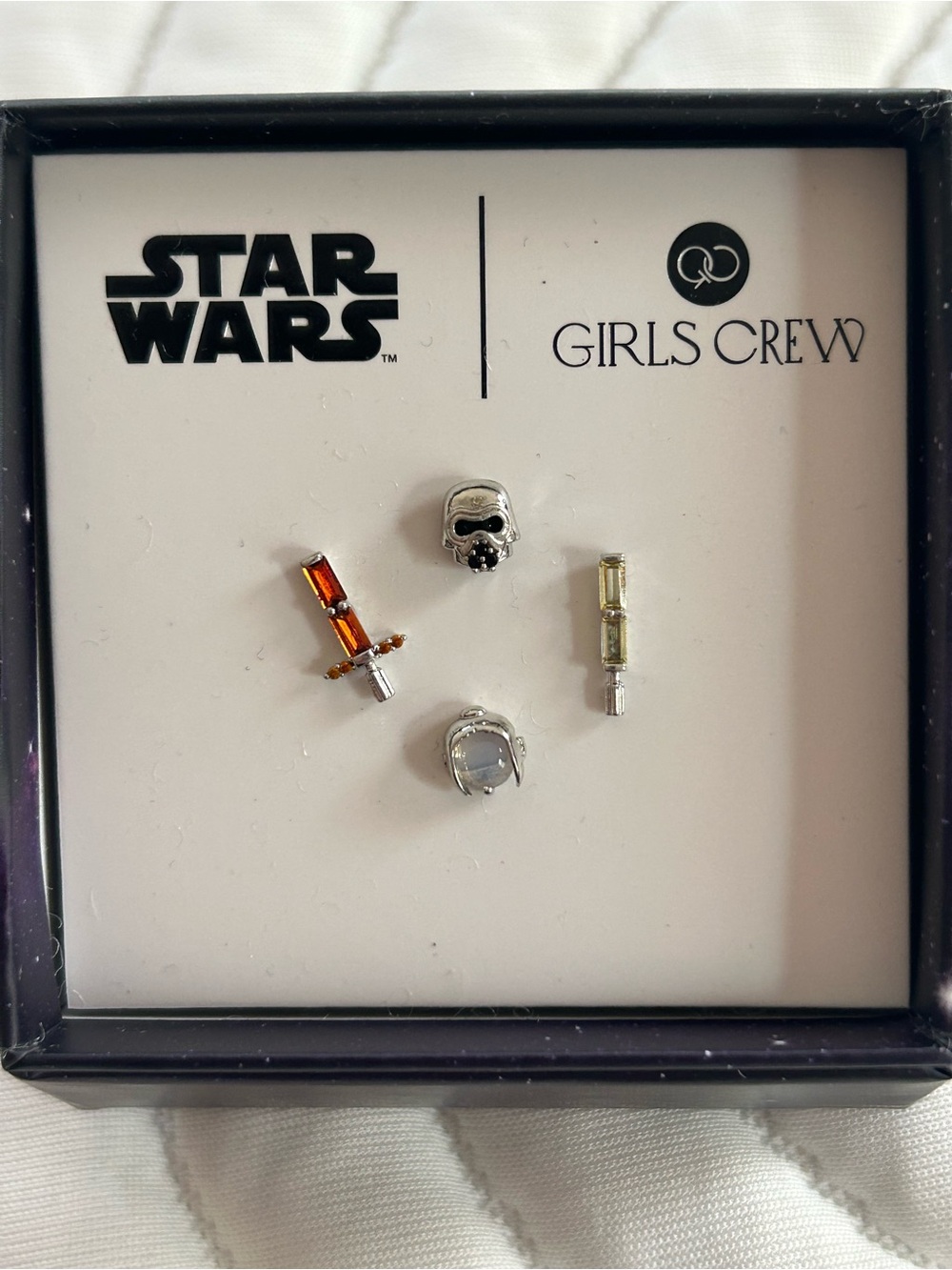 Star Wars x Girls Crew Kylo and Rey and Lightsaber Earring Set *new in box